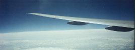 Wing over the Pacific Ocean, between San Francisco and Hawaii.